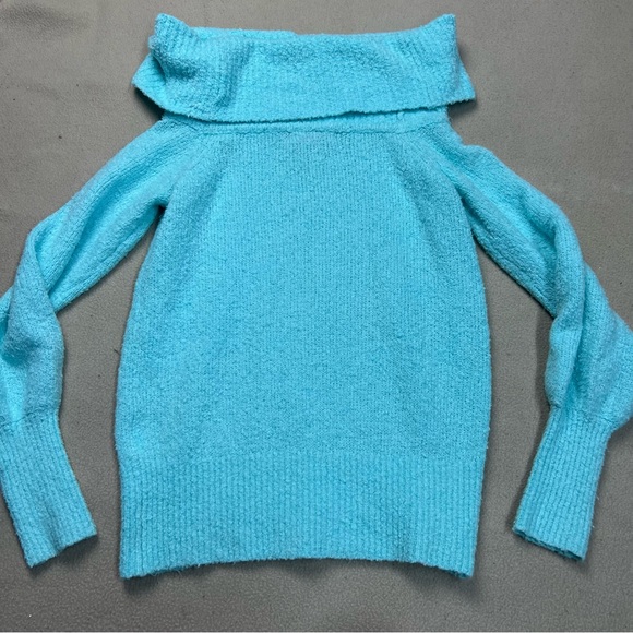 LILLY PULITZER Sweater Womens Small Blue BARRYMORE BOUCLE OFF SHOULDER - Picture 6 of 7